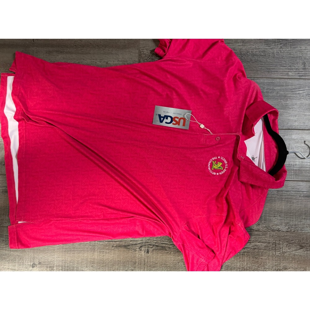USGA 122nd US Open The Country Club Brookline Pink Paisley Polo Shirt New